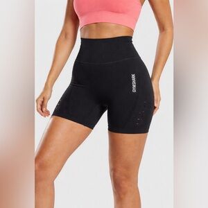 Gymshark Black High Waisted Seamless Biker Shorts Women’s Small Logo